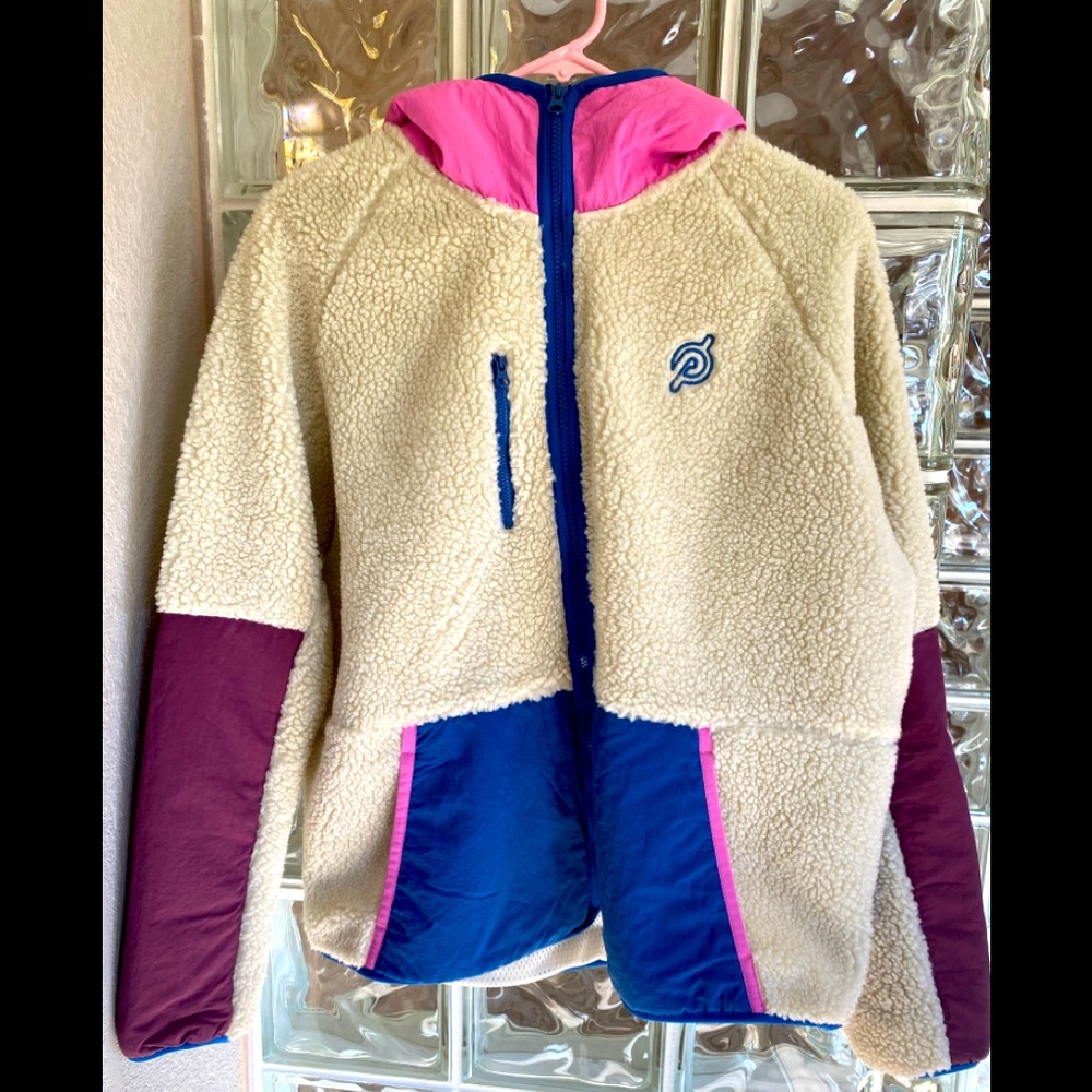 Peloton Color Block fleece Sherpa full zip jacket